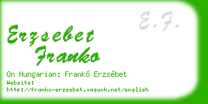 erzsebet franko business card