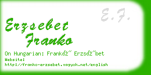 erzsebet franko business card